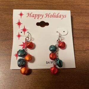 Christmas 2009 Jingle Bell Jewelry Earrings Dangle Chain